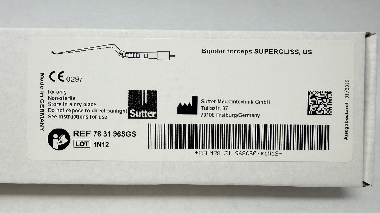 Sutter SuperGliss Non-Stick Bipolar Forceps (78 31 96SGS)