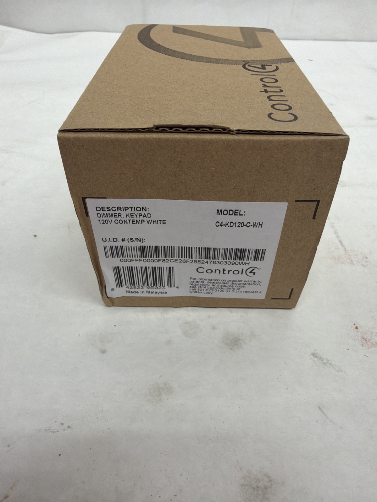 Control4 C4-KD120-C-WH KD120 Contemporary Adaptive Phase Keypad Dimmer