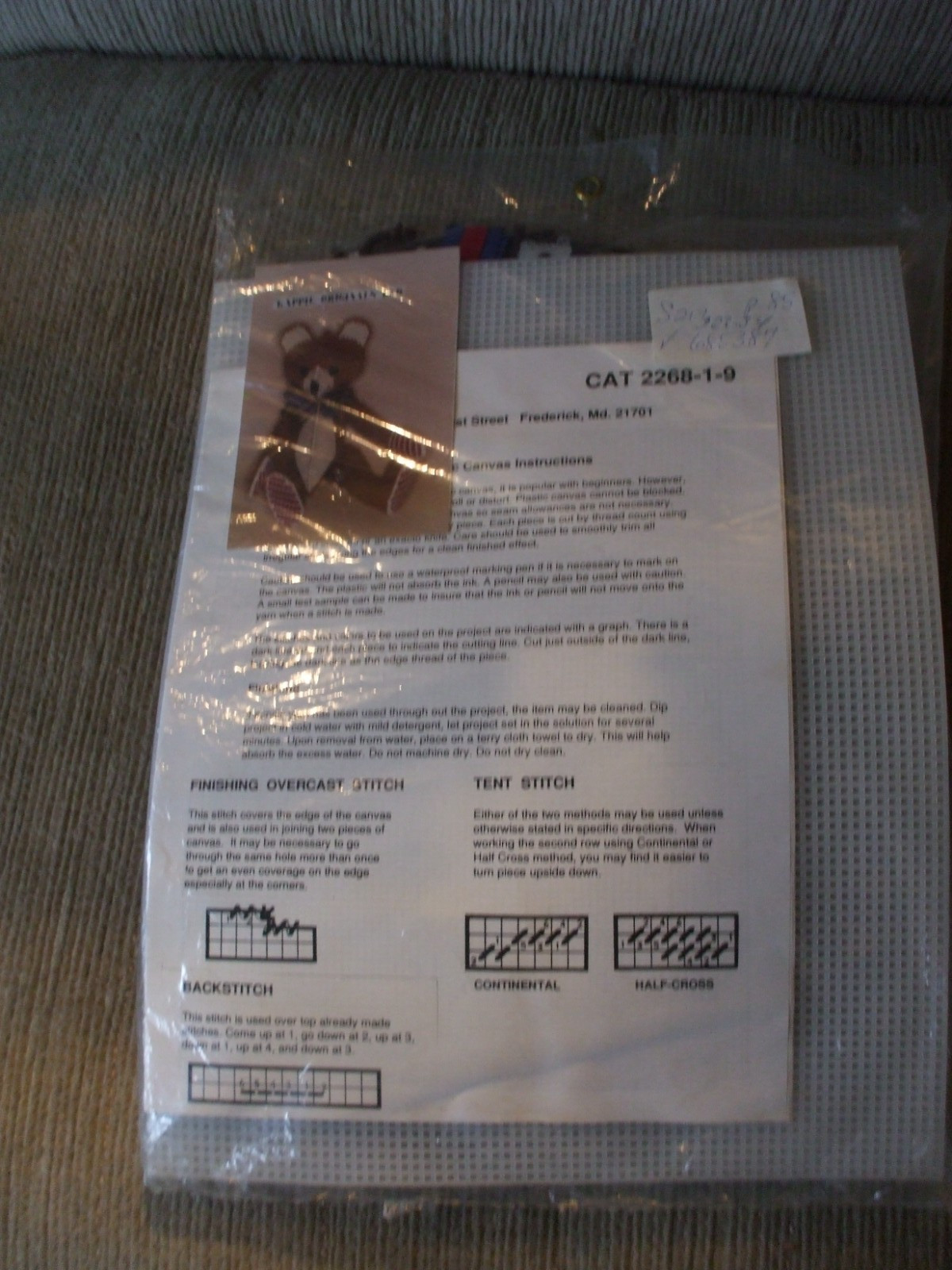 Kappie Originals Teddy Bear Plastic Canvas Kit 2268-1-9 New