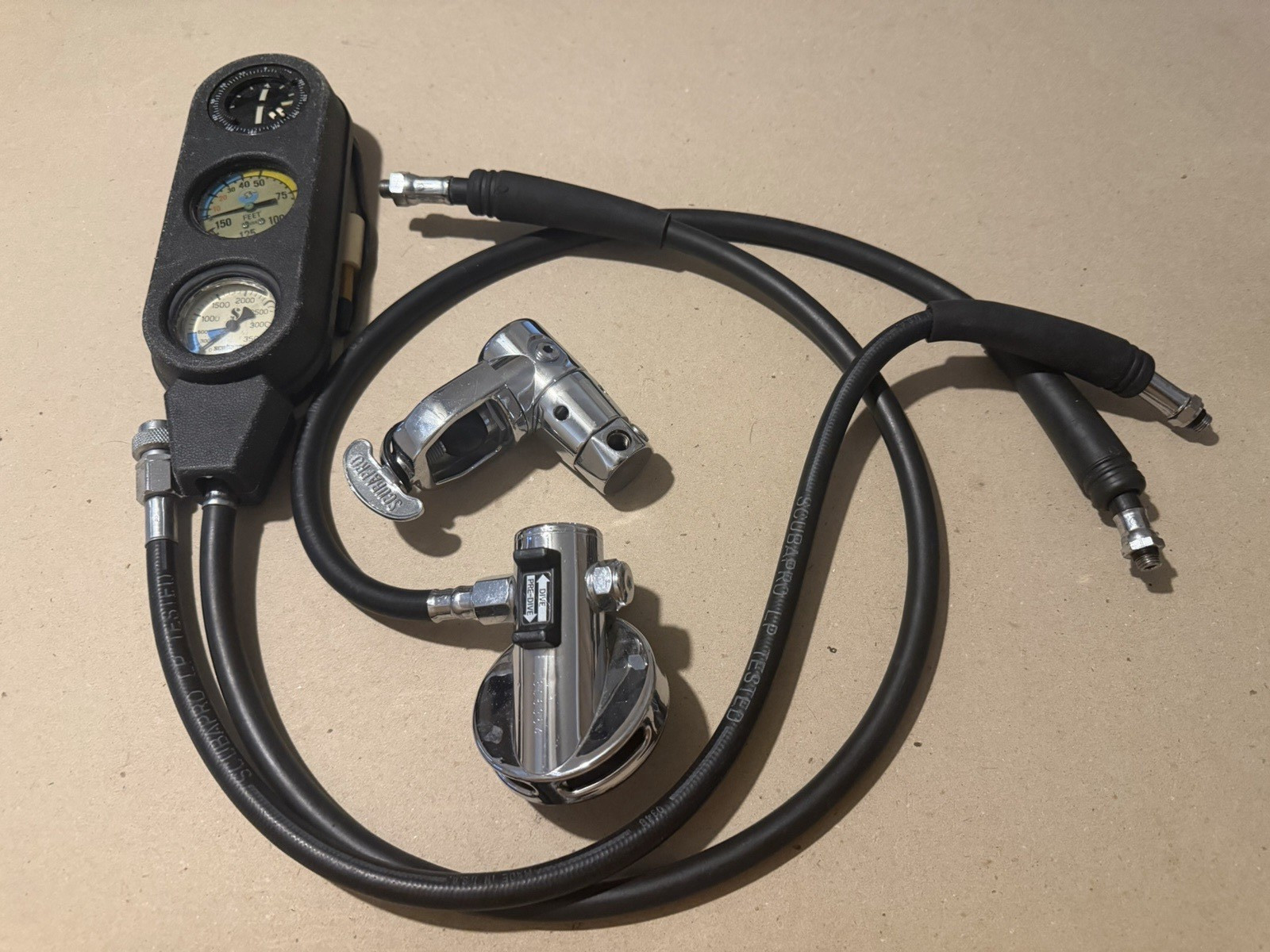ScubaPro Regulator Set Pilot Mk V Darth Vader VTG Vintage For Parts Not Working
