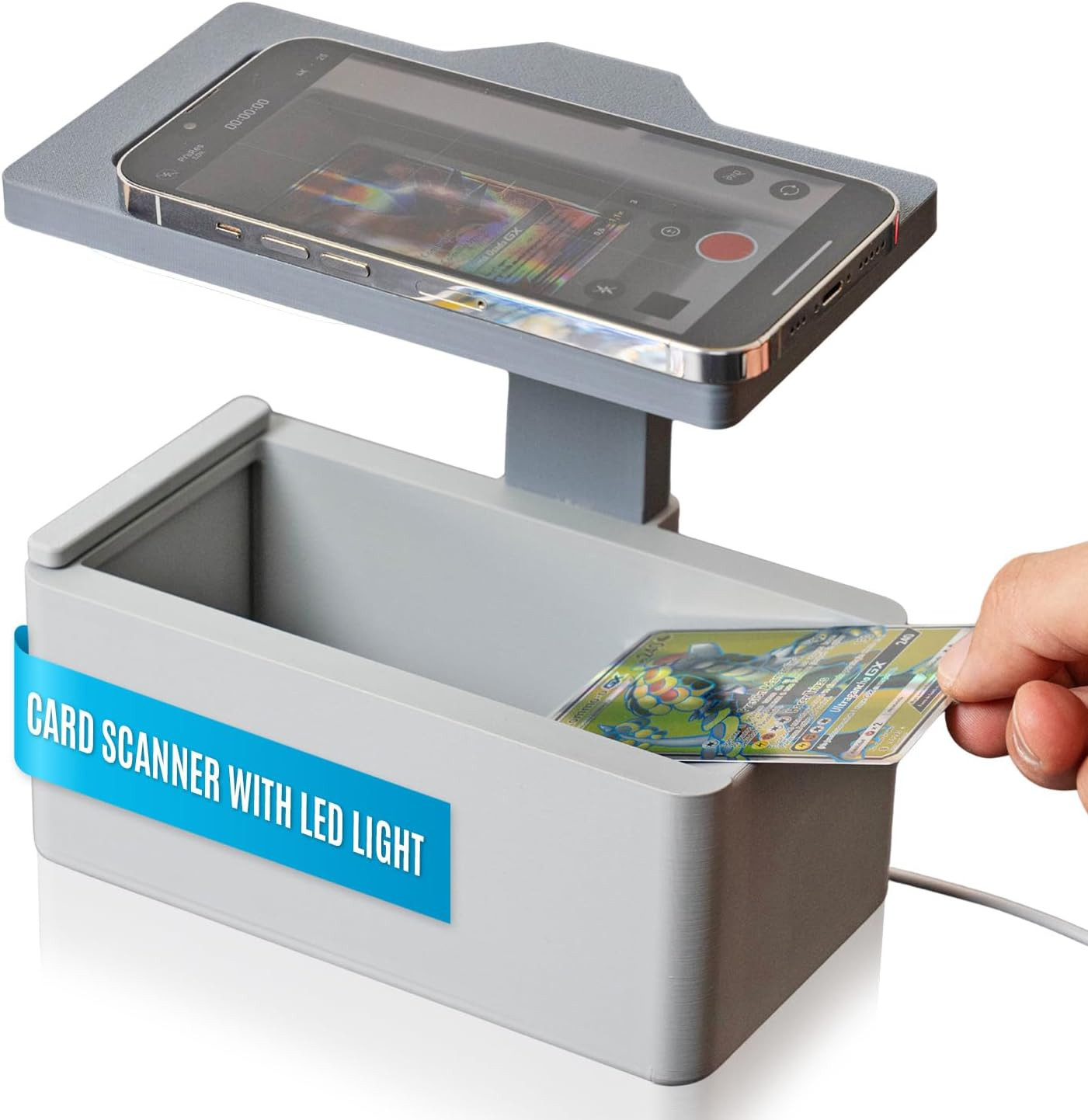 | Trading Card Scanner Pro | Fast Stand with Integrated LED Light for TCG Cards
