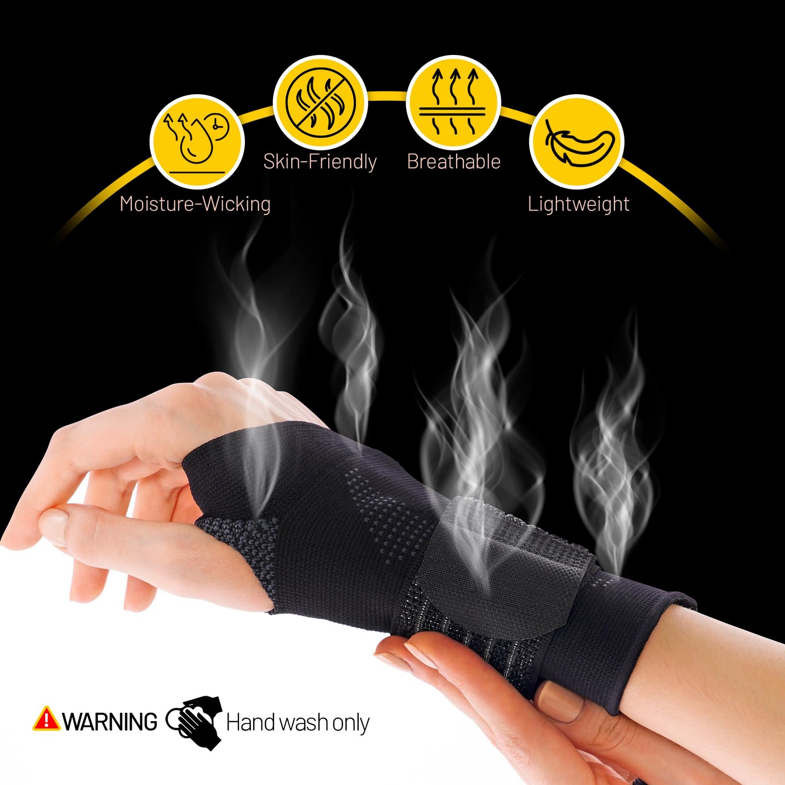 invera Adjustable Wrist Support Brace, Compression Sleeve, Unisex Large