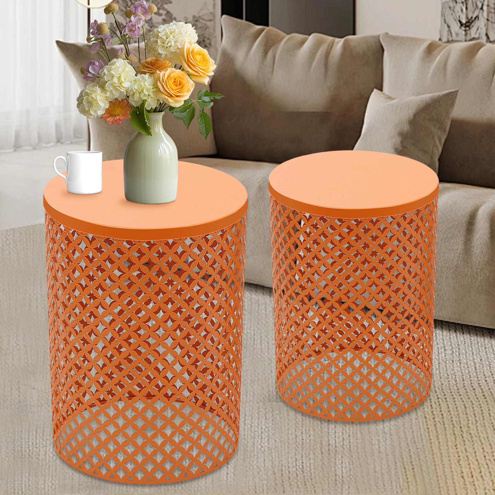 Patio Side Tables Accent End Table Metal Outdoor Side Table round Out End Table