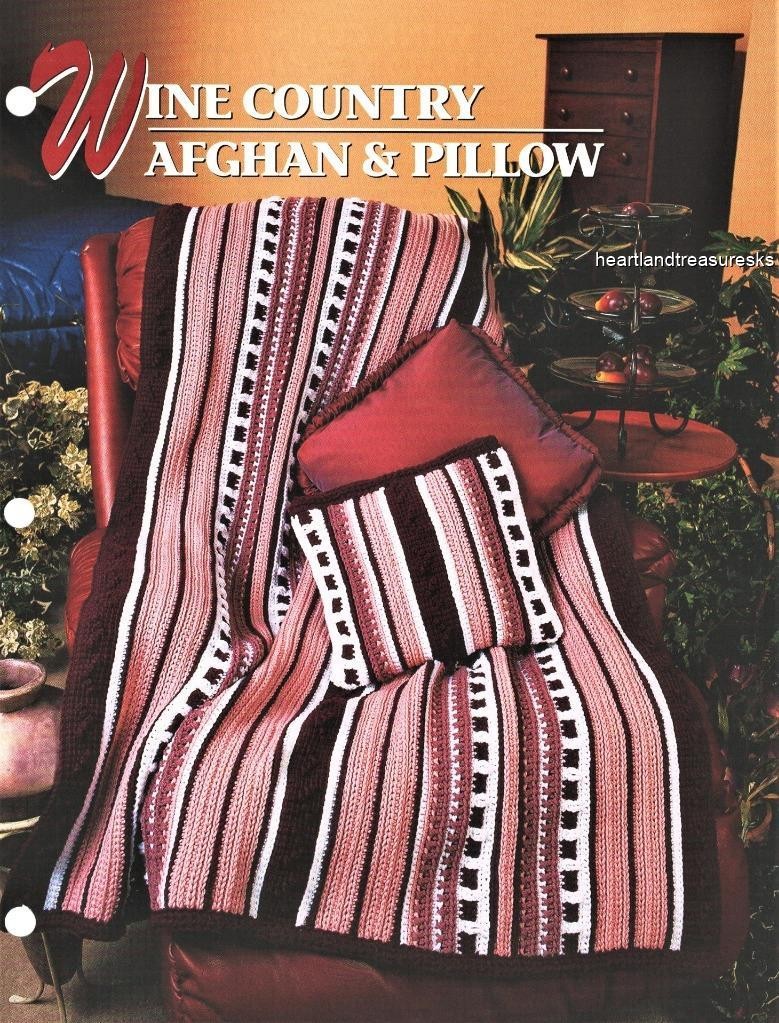 Wine Country Afghan & Pillow    Annie's Attic Crochet Afghan Pattern Leaflet
