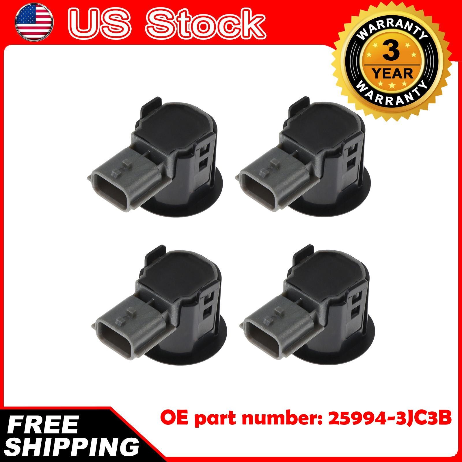 4x Parking Assist Sensor w/ Retainer 25994-3JC3B For Nissan Titan Titan XD 17-21