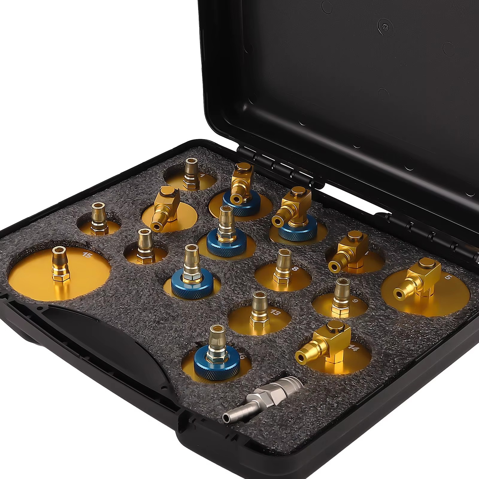 Brake Fluid Bleeder Adapter Kit 17PCS Master Cylinder Coupler Tool Disc Brake