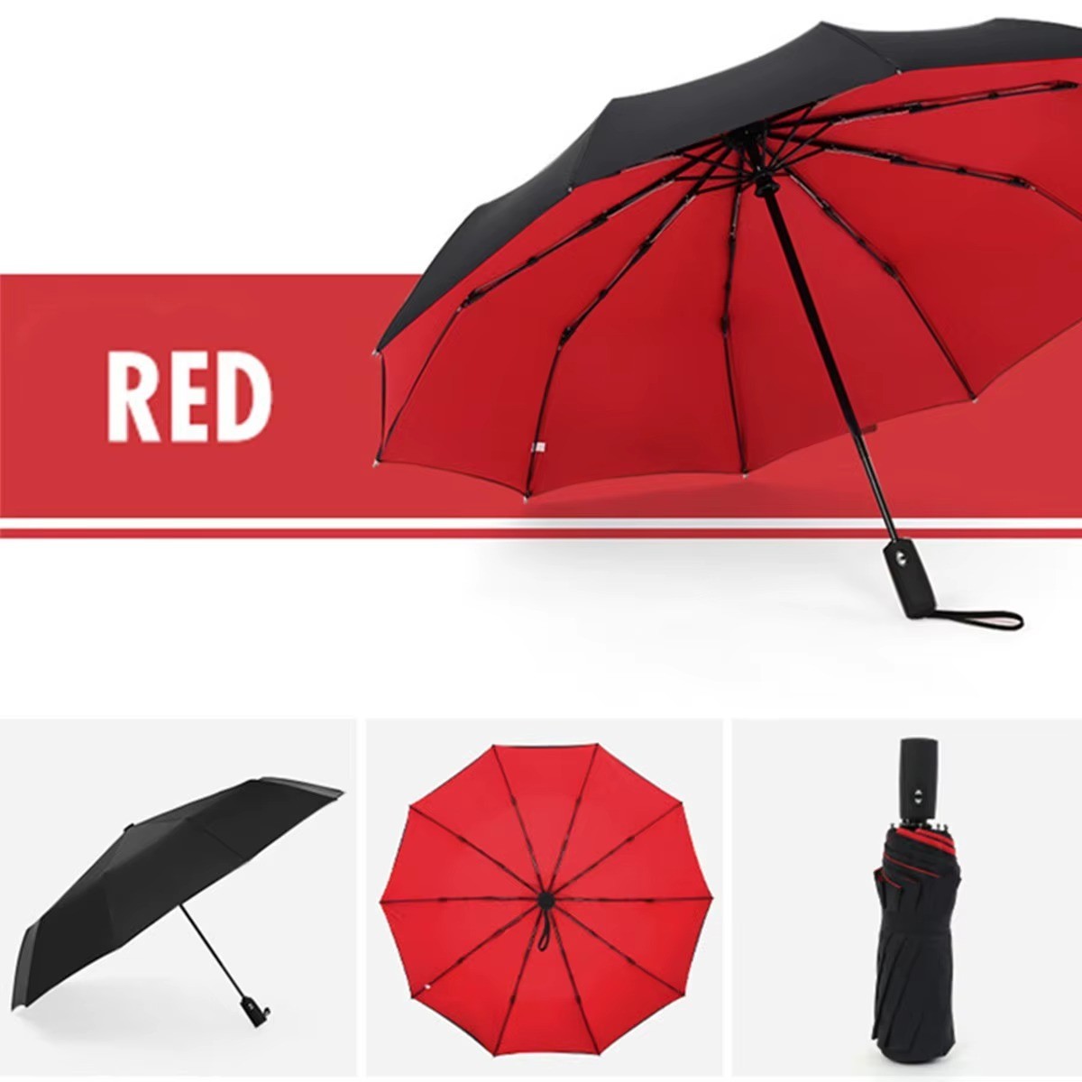 Windproof Double Layer Fully Automatic Anti Storm Resistant Umbrella Gift Men
