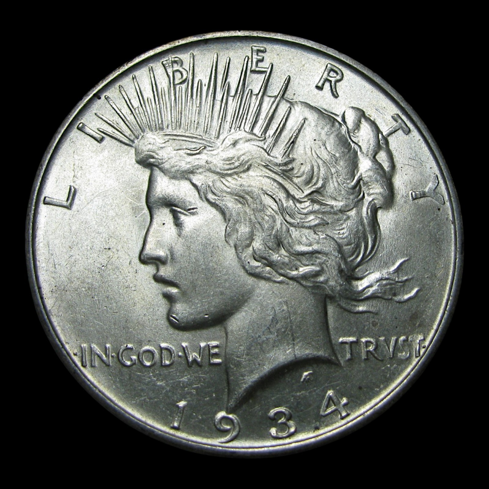 1934-D Peace Dollar Silver ---- Gem BU Condition Coin ---- #KK713