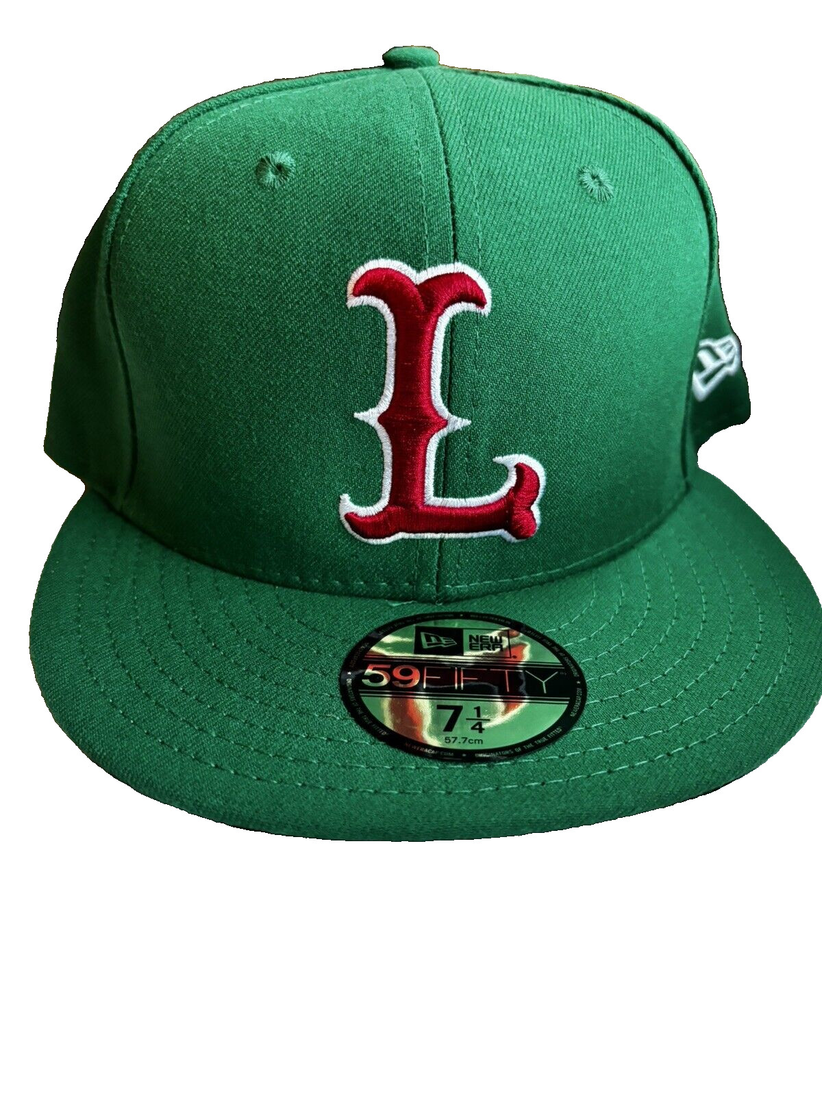 New Era 59Fifty Green Lowell Spinners size 7 1/4  fitted baseball hat MUSA