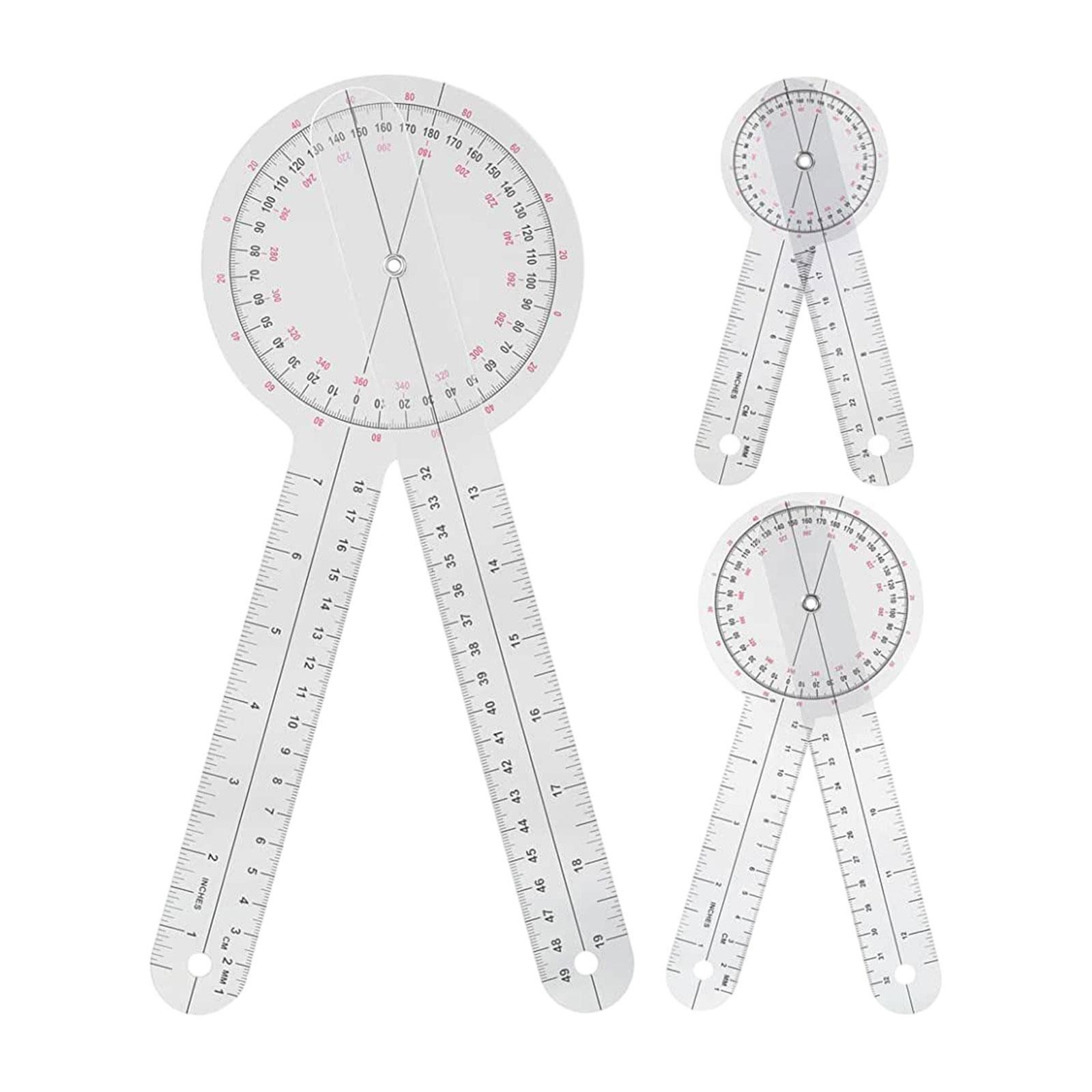3Pcs Medical Spinal Angle Ruler Goniometer Measuring Ruler Ruler Physical Angle