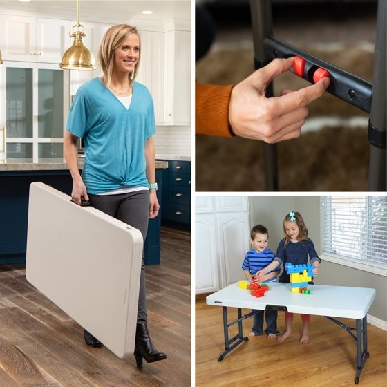 Lifetime 4 Foot Commercial Folding Table Almond