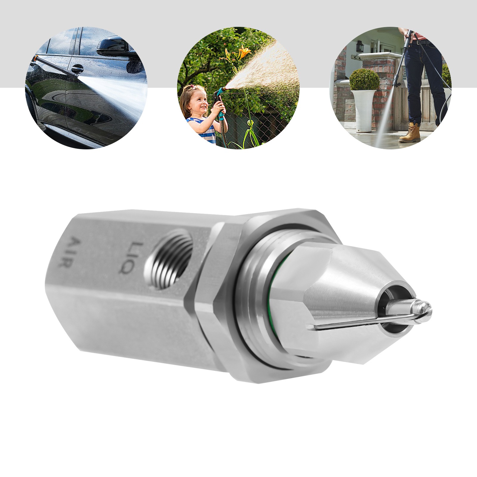 80° Air Atomizer Nozzle Wet Fog Super fine mist Ultrasonic Nozzle 1/4 ''