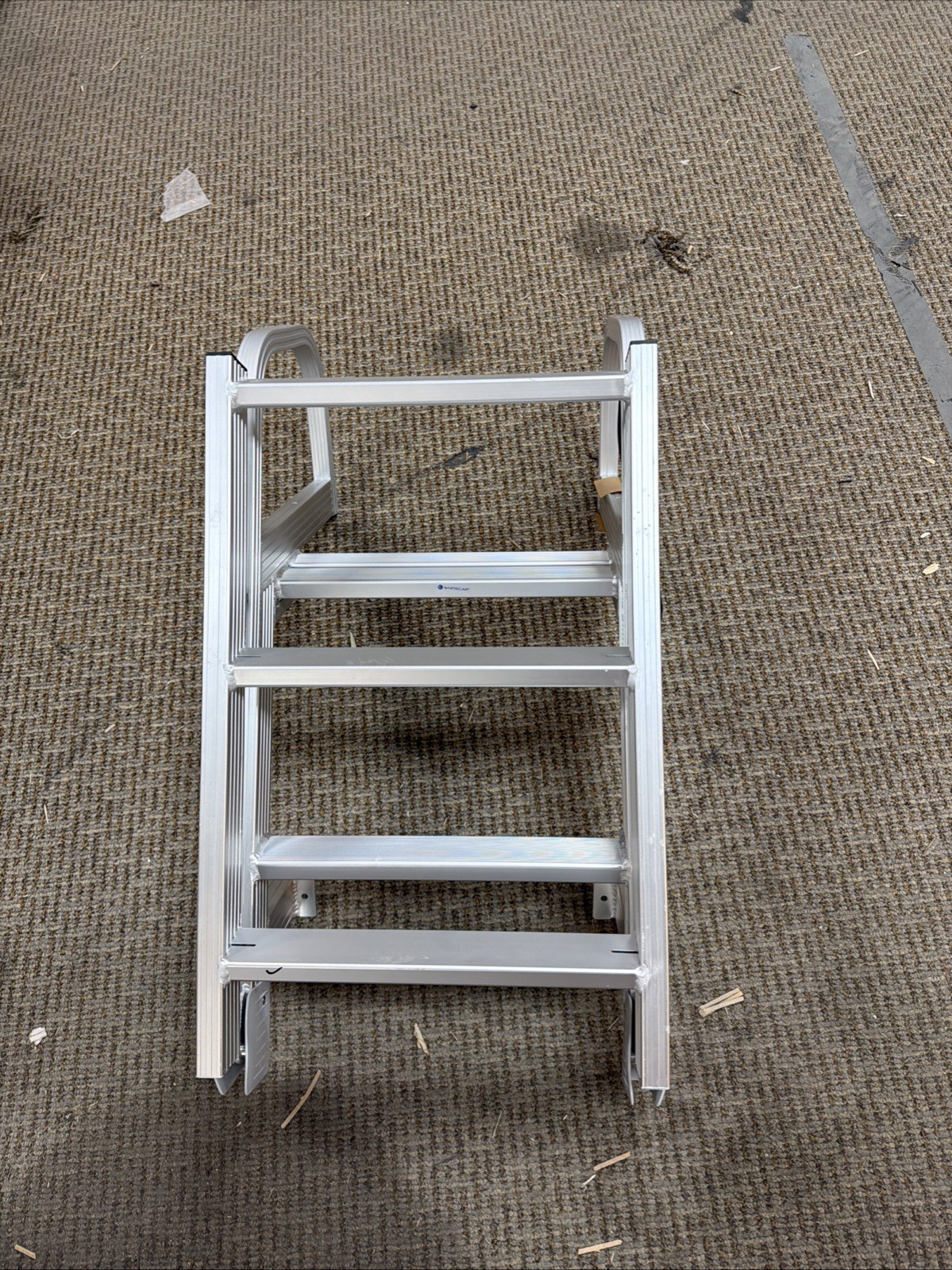 WHITECAP 4 STEP FOLDING ALUMINUM 57 1/2" H PONTOON AND DOCK LADDER MARINE BOAT