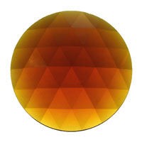 35mm (1.40 Inch) Round Amber Faceted Glass Jewel Flat Back