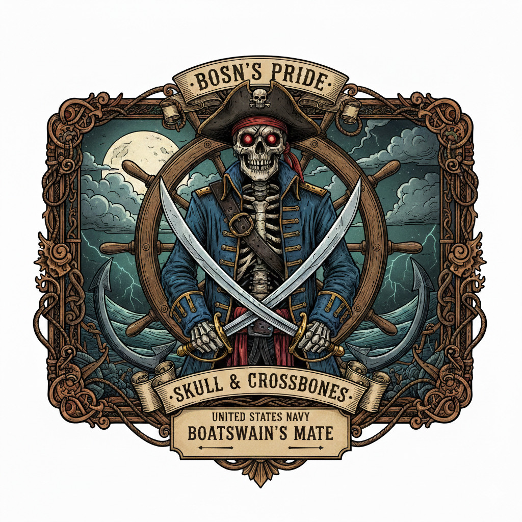 Boatswain's Mate Rate Pirate Bosn's Pride Military Hat Prior Service Ballcap