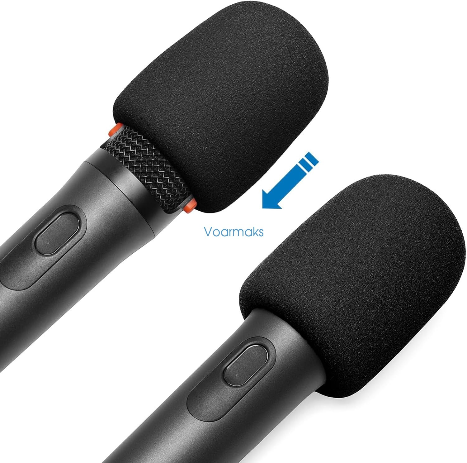 4-Pack Black Mic Cover for JBL Wireless Two Microphone System, PartyBox Mic