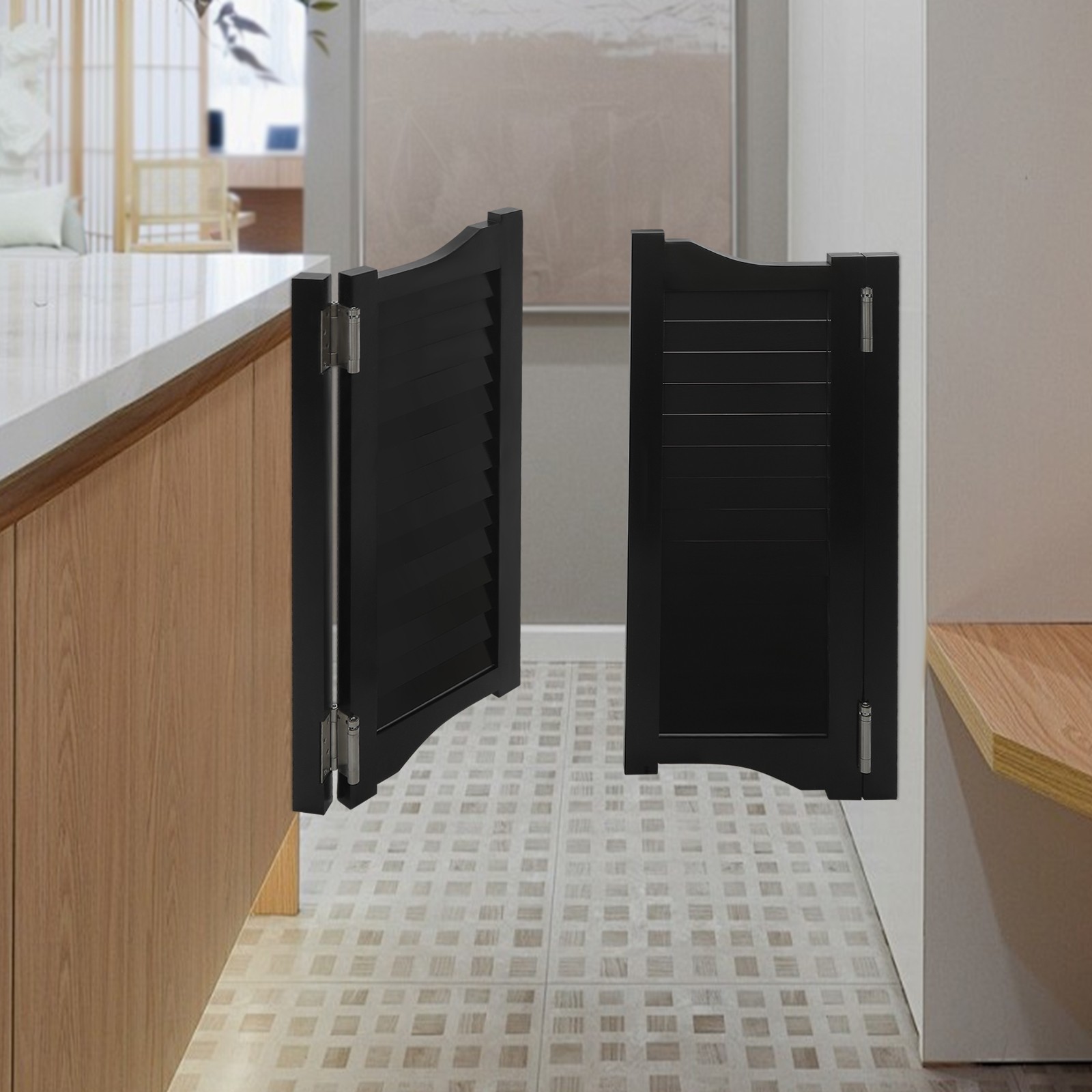 180?? Corridor Partition Double Door, Partition Door, Half-height Louvered Door