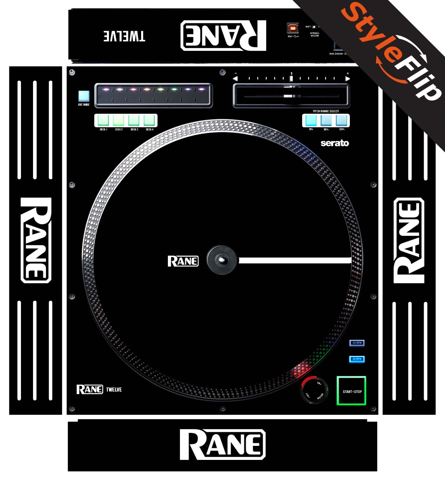 Rane Twelve 2018 Version Skin | Color Black | Protective Decal | StyleFlip Skins