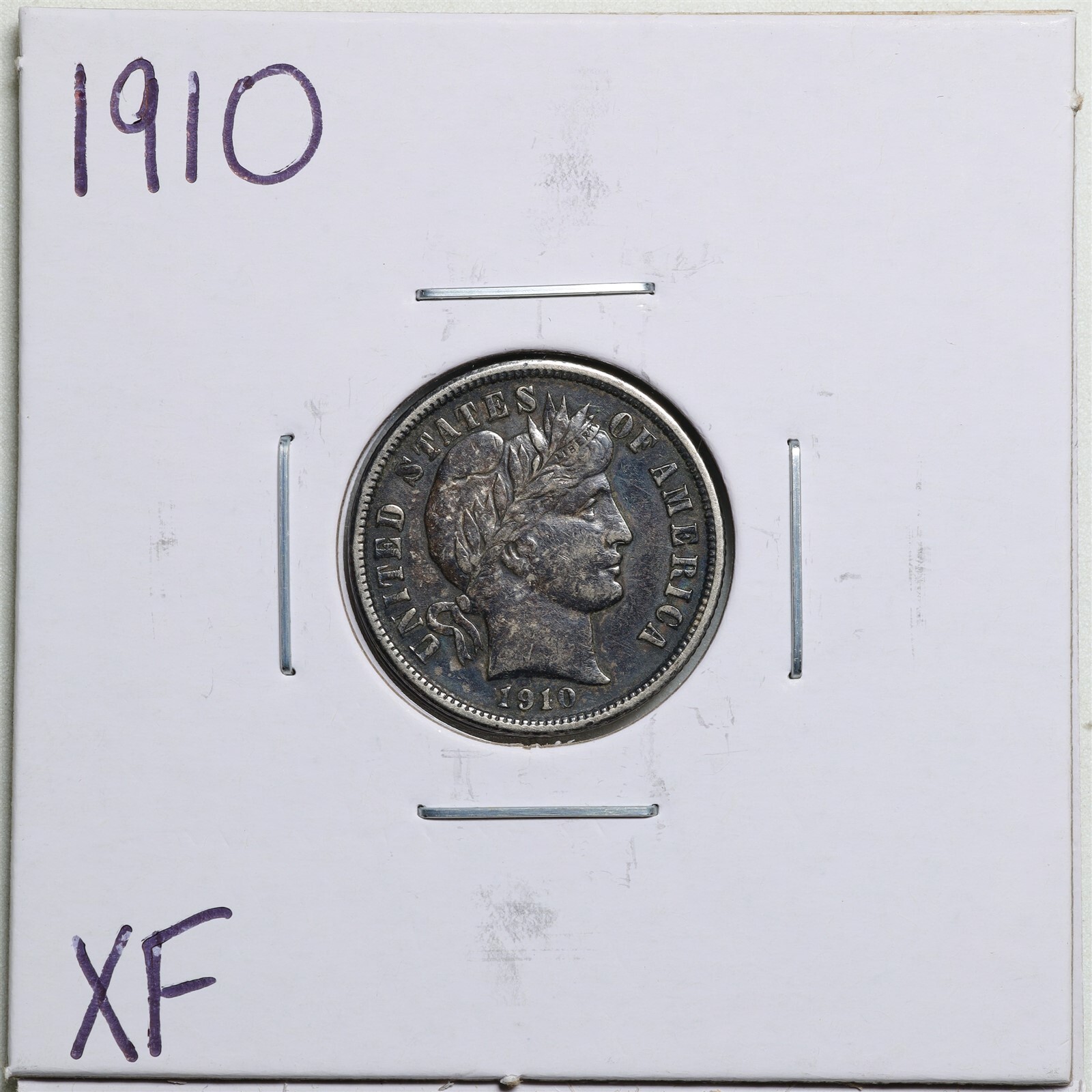1910 10C Barber Liberty Head Dime in XF Condition #3401