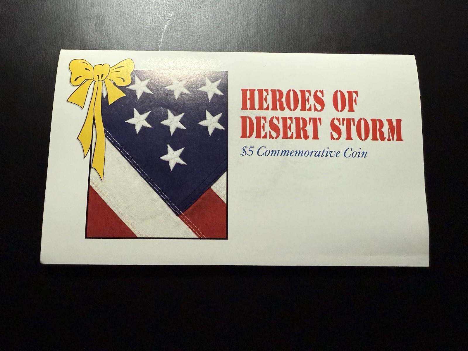 1991 HEROES OF DESERT STORM $5 COMMEMORATIVE COIN - MINT - LOT OF TWO SEALED