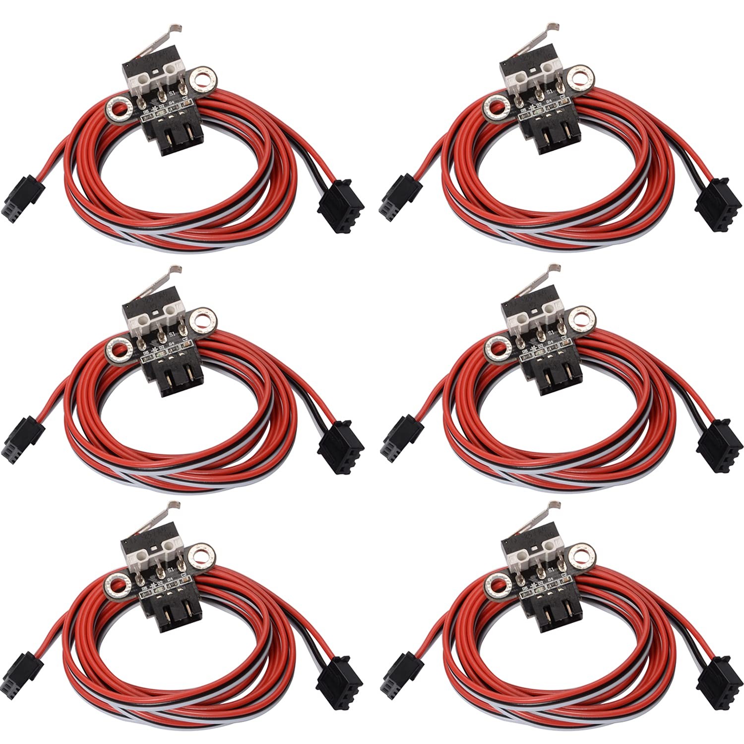 6-Pack Mechanical Endstop Limit Switch Horizontal with 1M Cable for 3D Printer