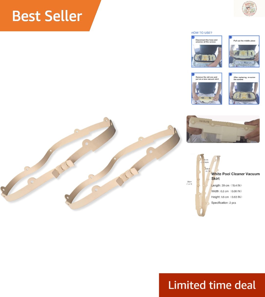 Essential 2 Pack Pool Cleaner Skirts for Pentair Kreepy Krauly & Dorado 360151