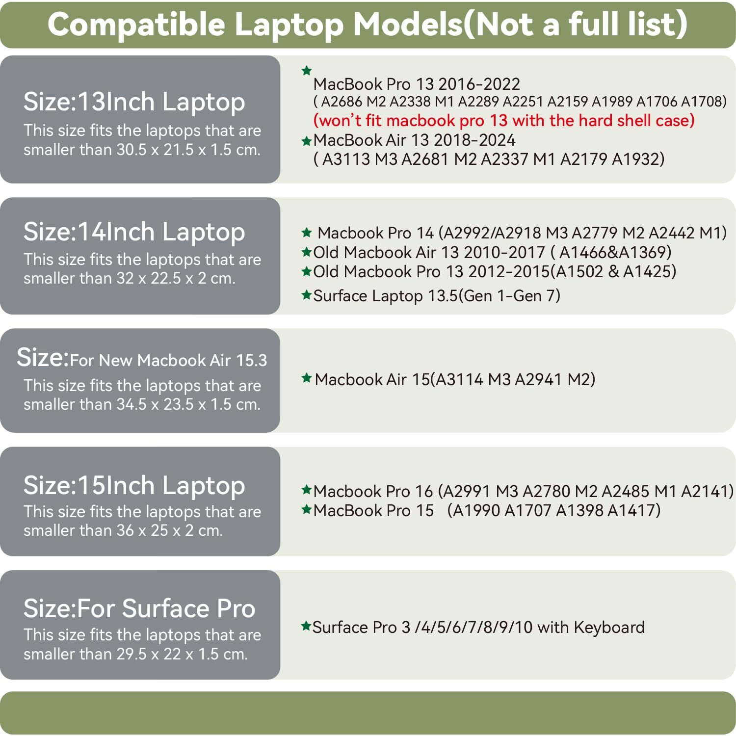 Khaki Laptop Sleeve 14 Inch Compatible with MacBook Pro A2992/2918 M3 Surface