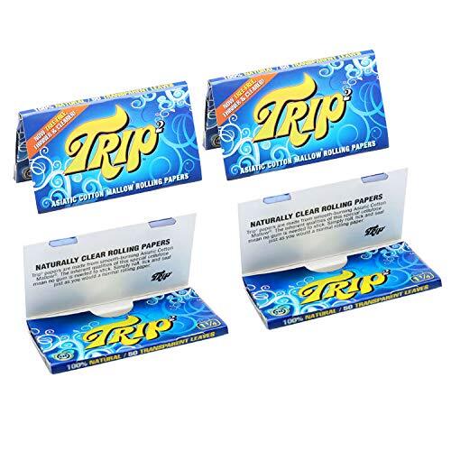 Trip Rolling Paper Clear 1 1/4 Cigarette Paper Transparent (4 Pack)
