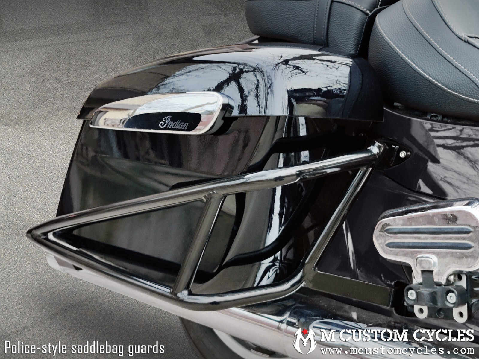 Police-Style Saddlebag Guards - Indian Chieftain, Roadmaster, Springfield, Chief
