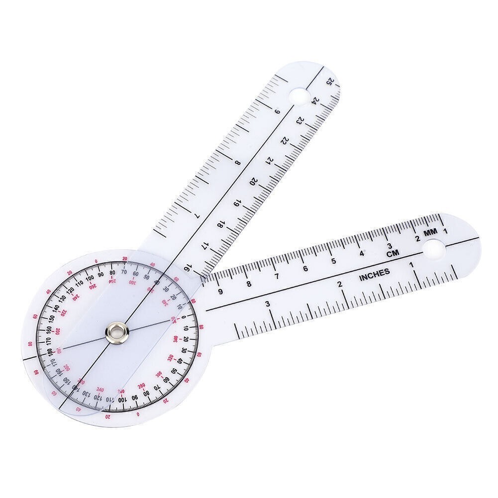3Pcs 6/8/10inch 360 Degree Protractor Angle Medical Ruler Spinal Goniometer