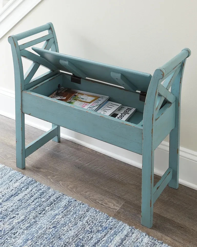 Signature Design by Ashley Heron Ridge Accent Bench- Teal (NEW IN BOX)