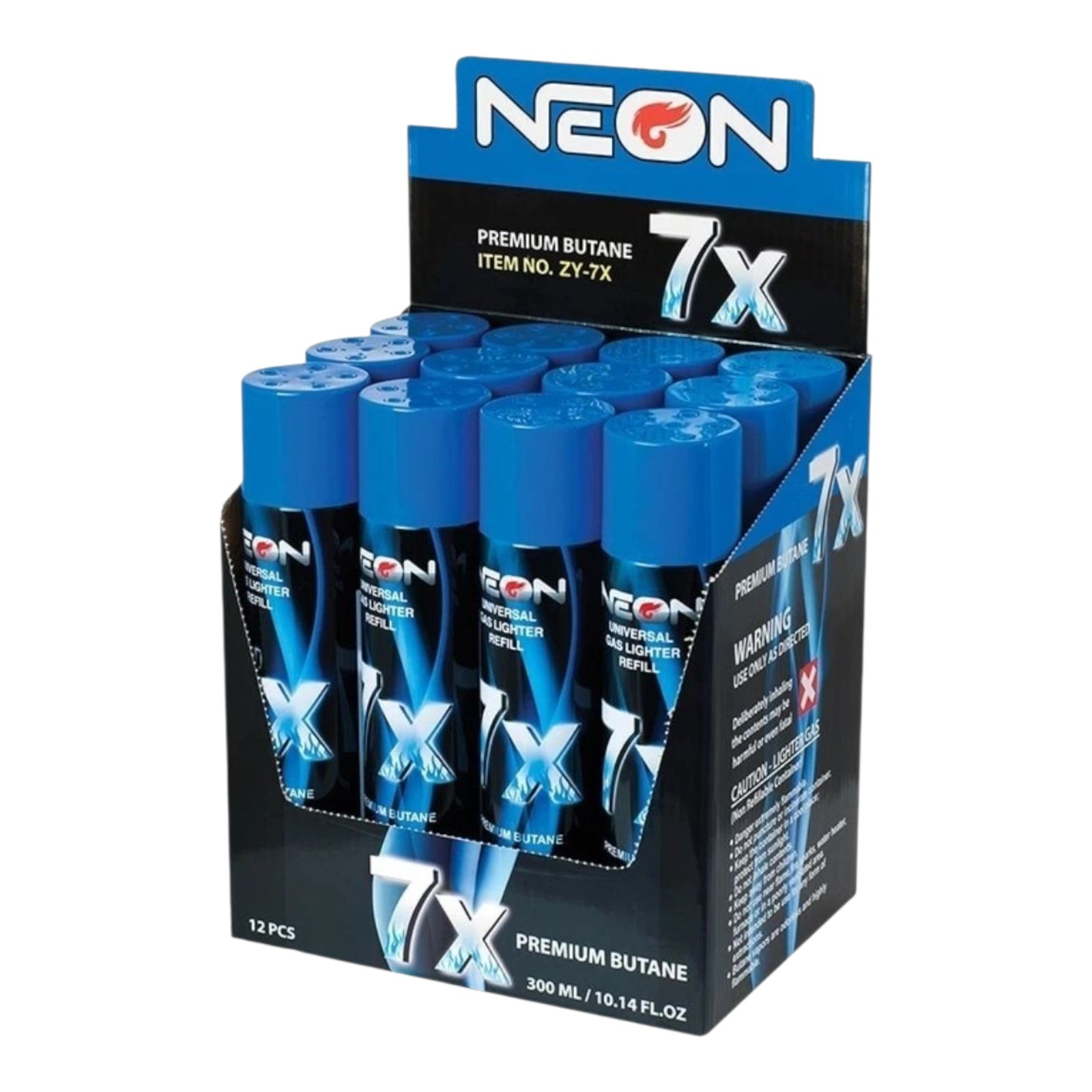 12 Can Neon 7X Refined Butane Lighter Gas Fuel Refill