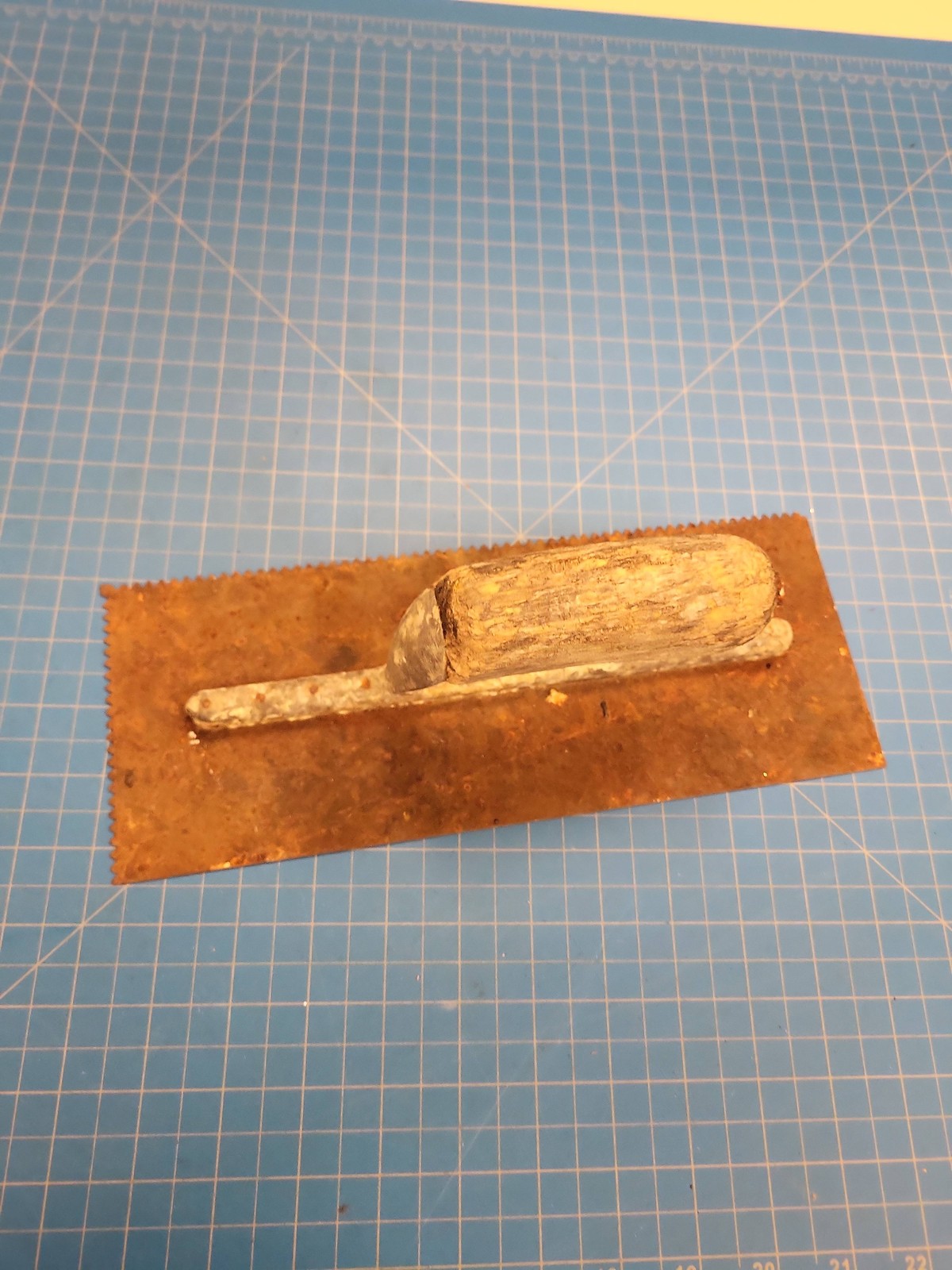 Antique Notched Trowel Wood Handle Vintage Tool Tile Mortar Spreader Hand Tool