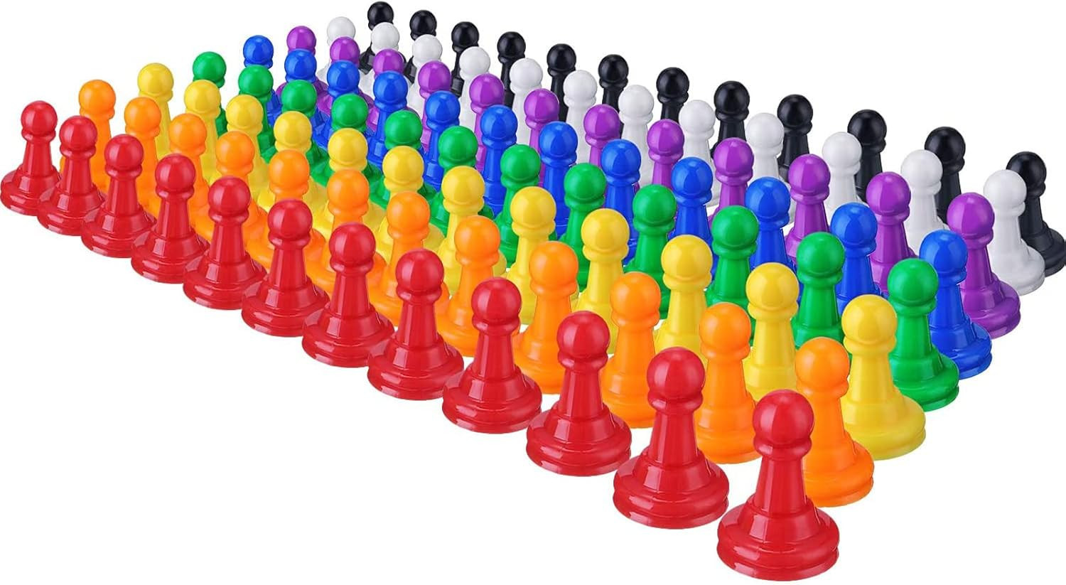 96 Pcs Board Game Pieces Multicolor Plastic Pawn Pieces for Board Chess Componen