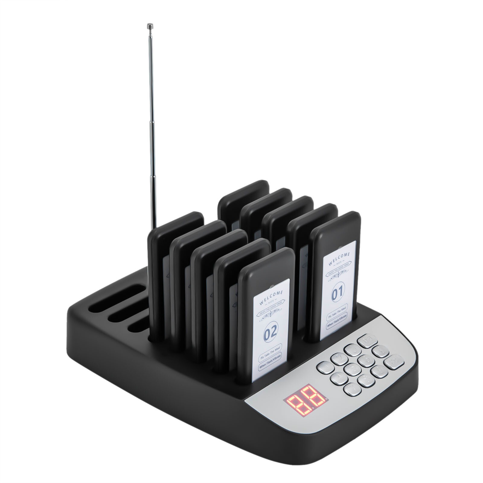 Restaurant Pager System 10 Beepers Wireless Guest Paging Queuing Calling Pager