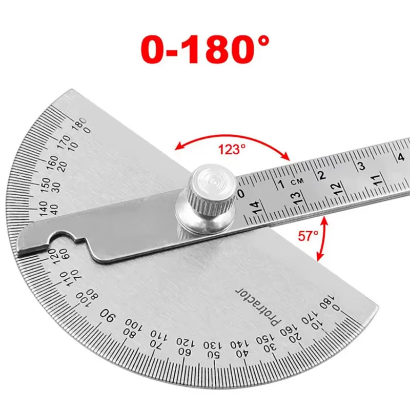 Protractor Angle Ruler Dividing Gauge Angle Ruler 180 Degree Semi Circular Carpe
