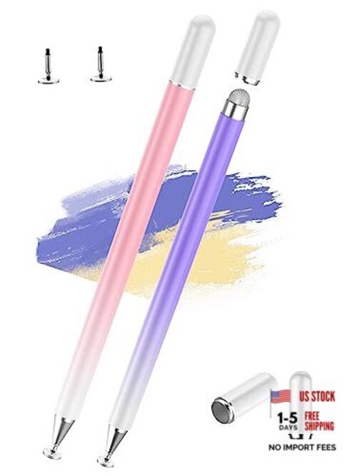 Stylus Pens for Touch Screens, High Precision Magnetic Disc Pink+Purple