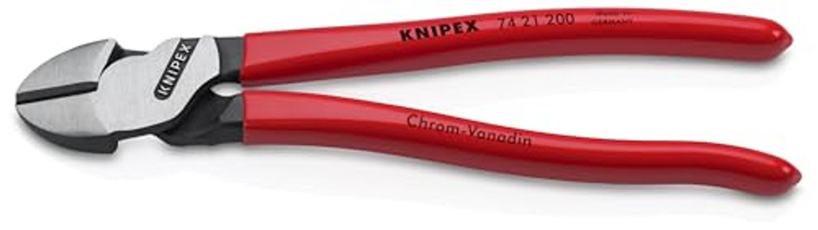 KNIPEX 74 21 200 High Leverage Angled Diagonal Cutters, 8-Inch
