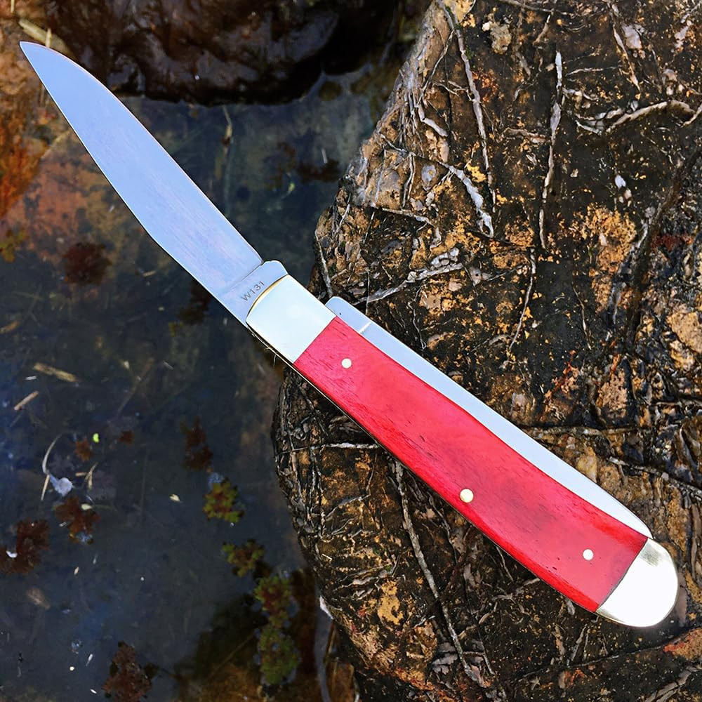 W131 Two-Blade Large Trapper Slip Joint Knife Folding Pocket Knife with Authenti