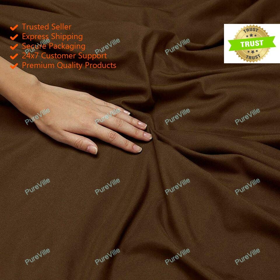 Handmade Solid Uni Microfibre Only Fitted Sheet Brown Colour Best For Present