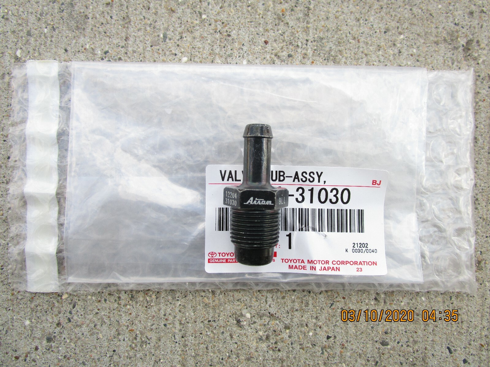 FITS: 07 - 10 TOYOTA TUNDRA 4.0L V6 VENTILATION VALVE PCV SUB ASSEMBLY OEM NEW