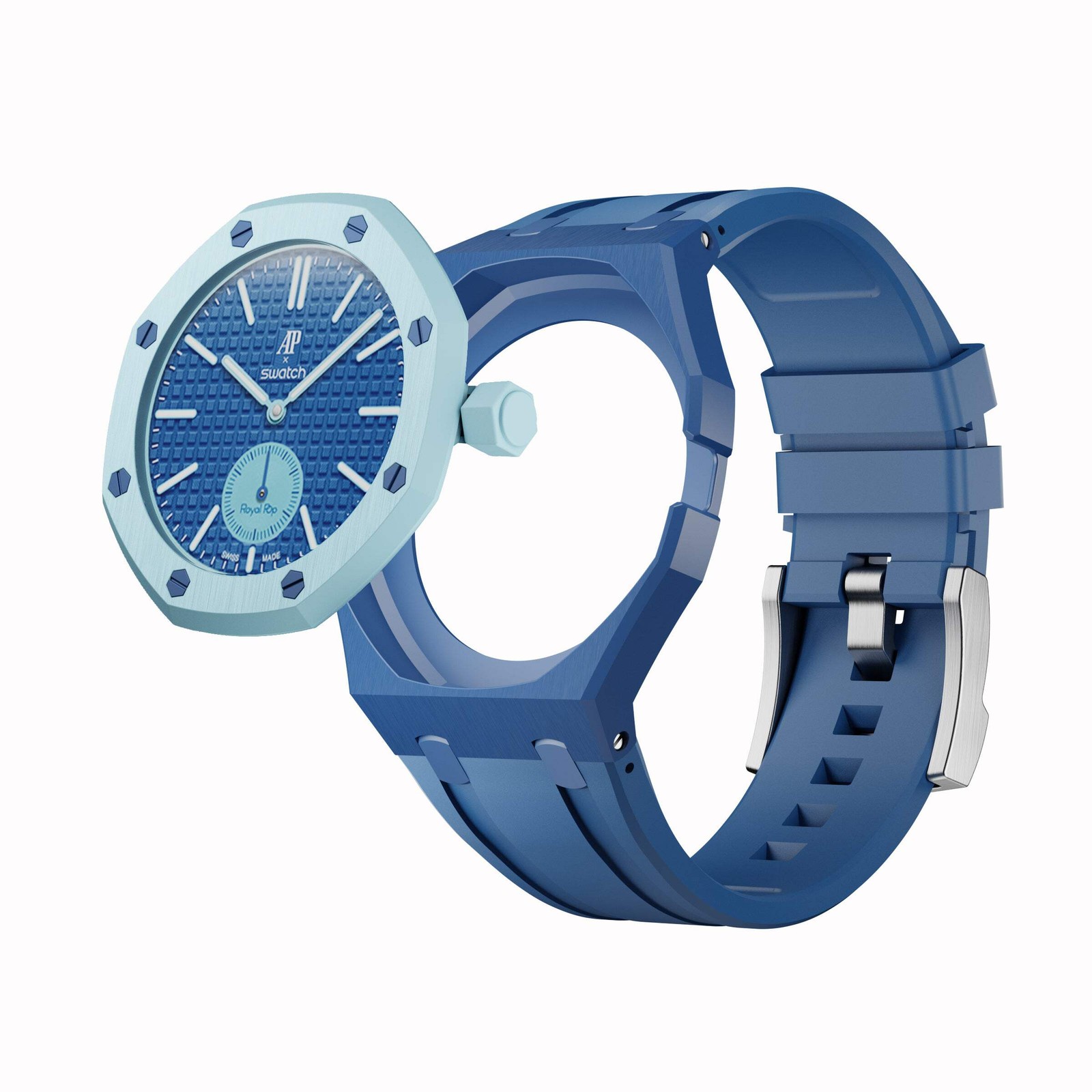 AP x Swatch Royal Pop Performance Band – Sky Blue – Classic Crown Edition | Walo