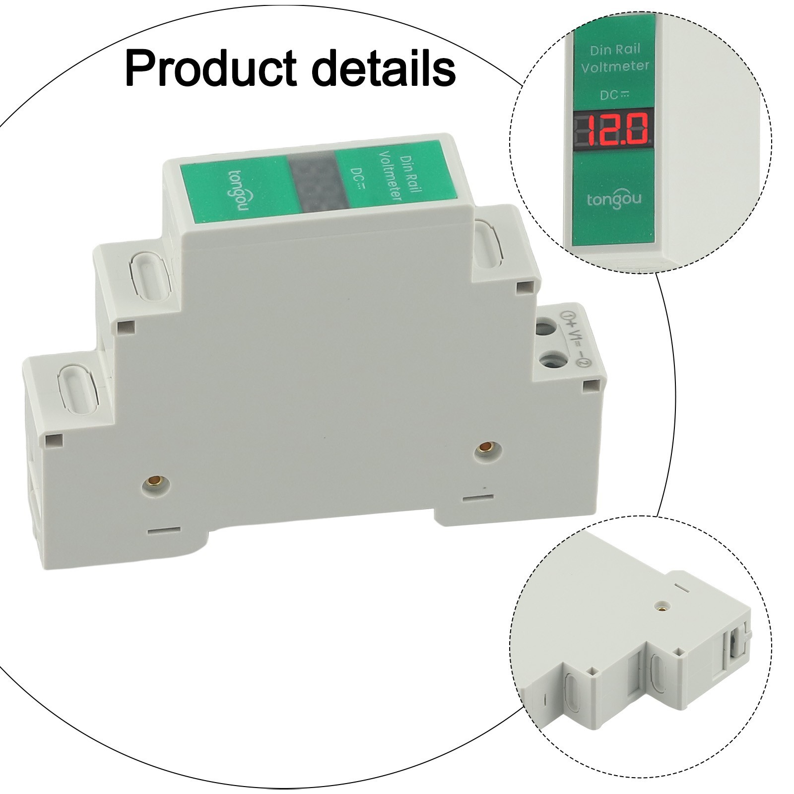 Digital Voltage Detector for Din Rail 11V 310V DC with High Definition Display