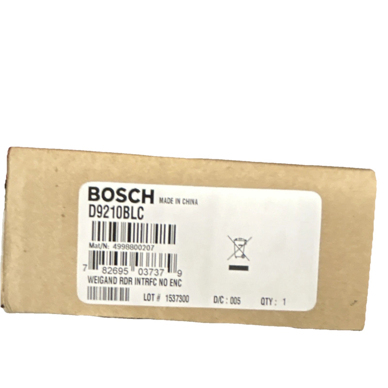 Bosch D9210BLC Weigand Reader Interface Module, Model D9210BLC, MPN 4998800207