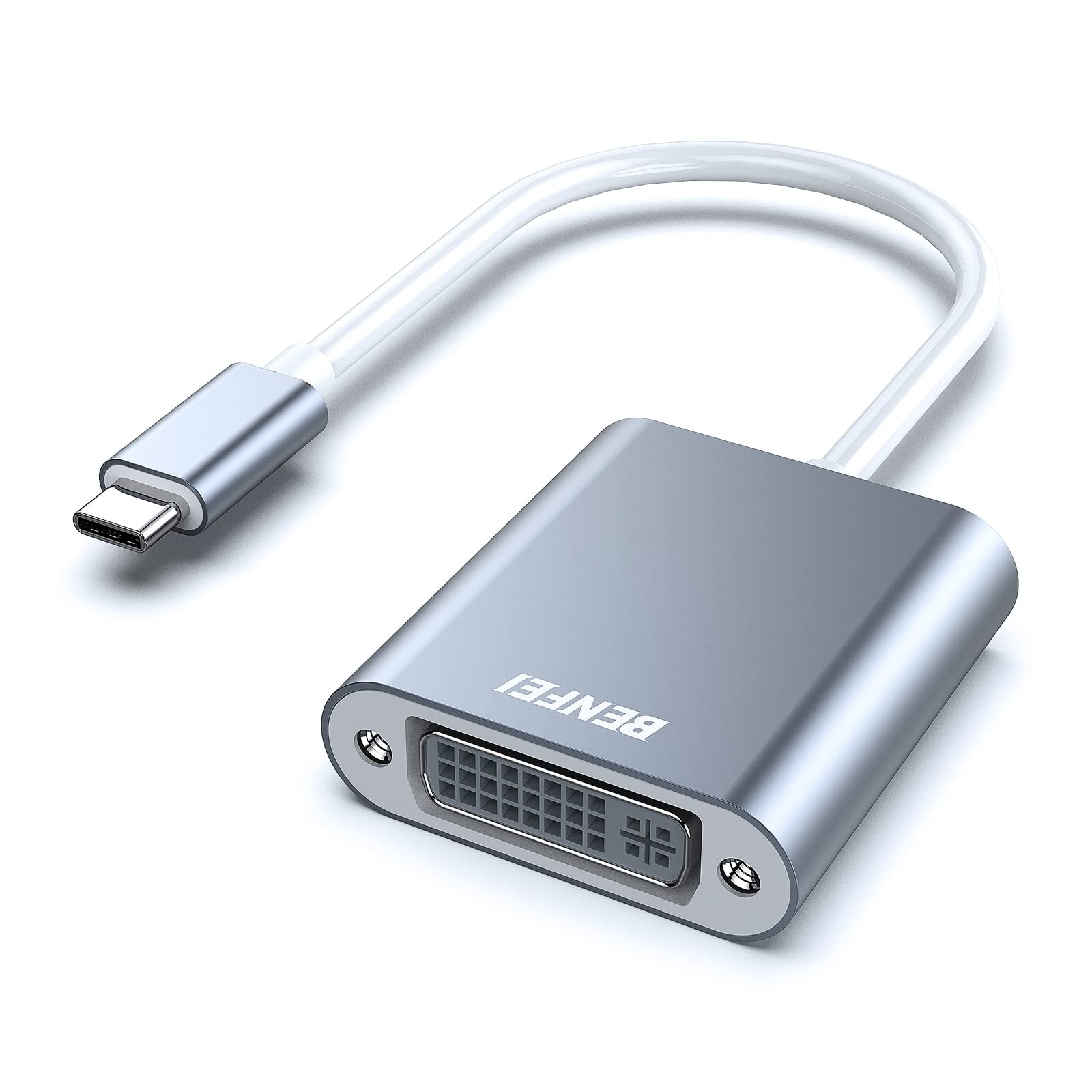 BENFEI USB C to DVI Adapter, Type-C Adapter [Thunderbolt 1pack, Grey