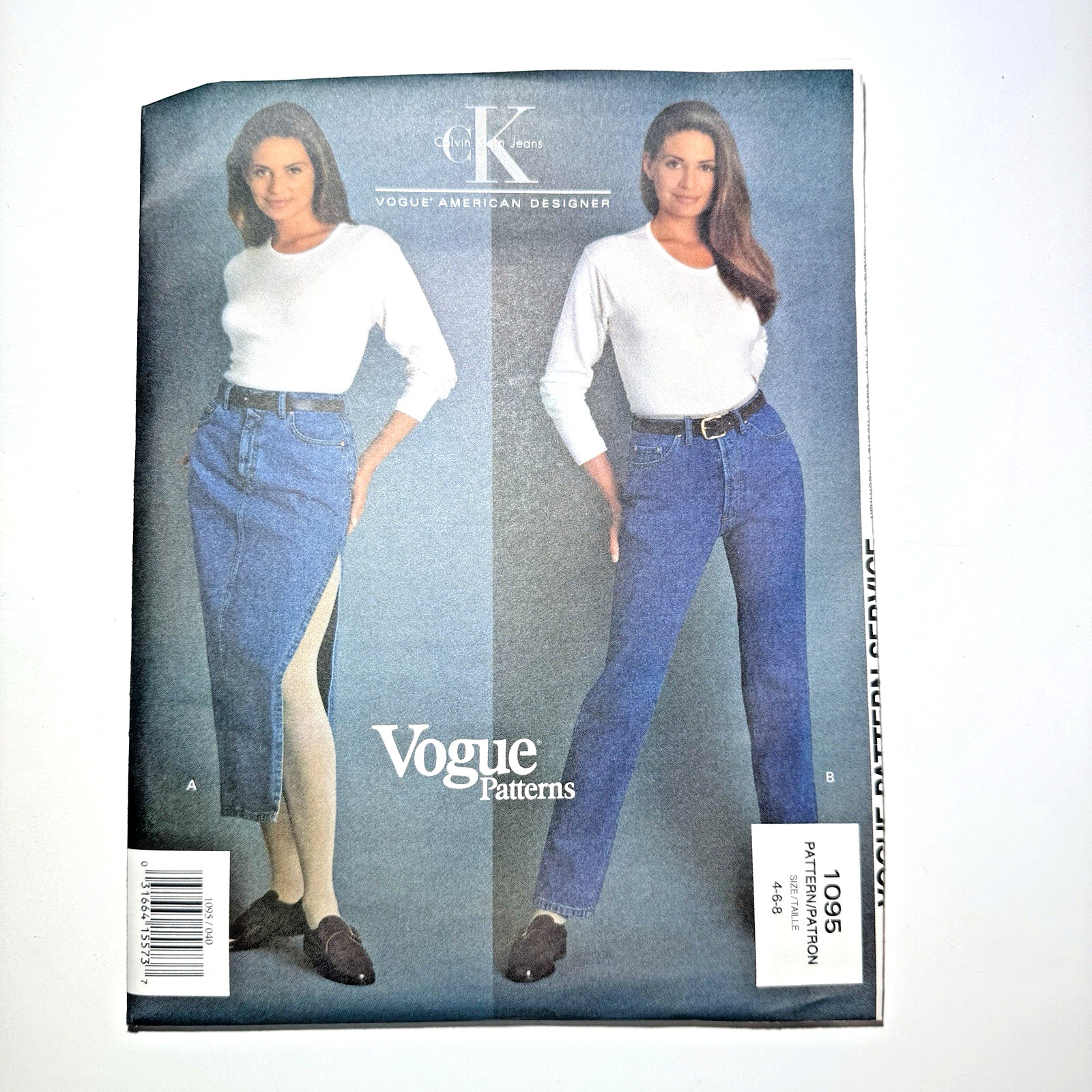 Vtg NEW Vogue 1095 Pattern Sz 4 6 8 CK Calvin Klein Jeans Skirt Preppy UNCUT