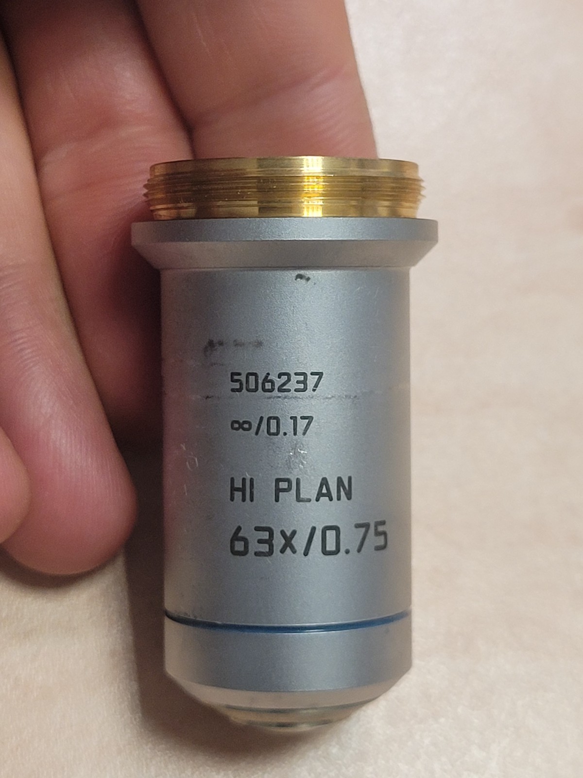 Leica Microscope Objective  HI PLAN ∞/0.17 63x /0.75 506237