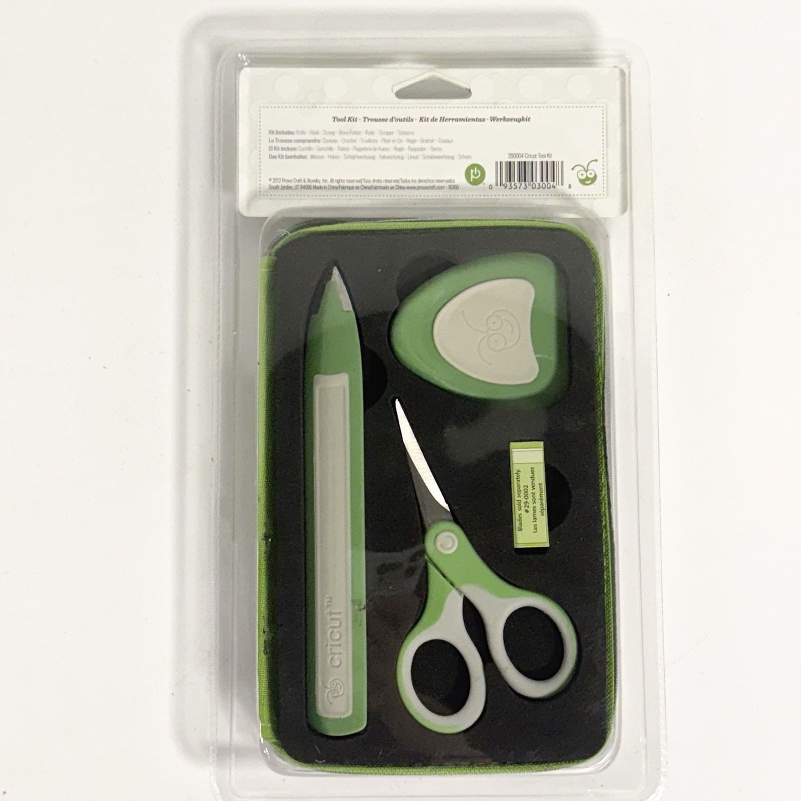 New 7-piece Provo Craft Cricut Tool Kit Green Case Scrapbook Hook Knife Scraper