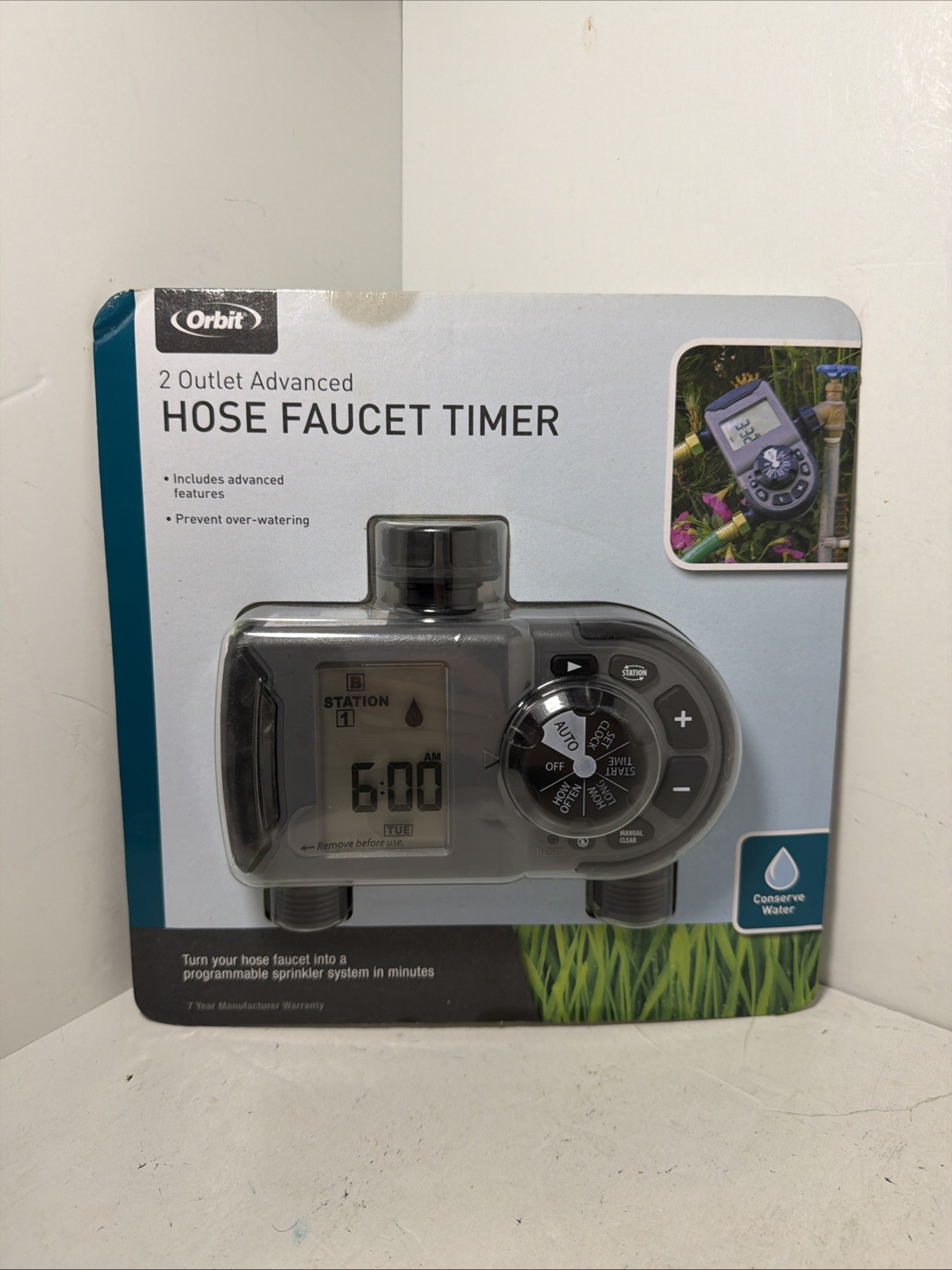 Orbit 56544 2-Outlet Advanced Hose Faucet Timer Programmable Battery Operate NEW