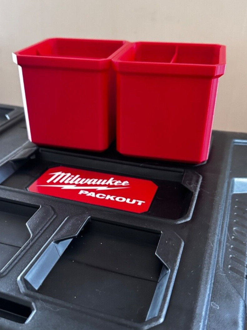 2 Red Packout with Dividers for Milwaukee Organizer Bin Storage